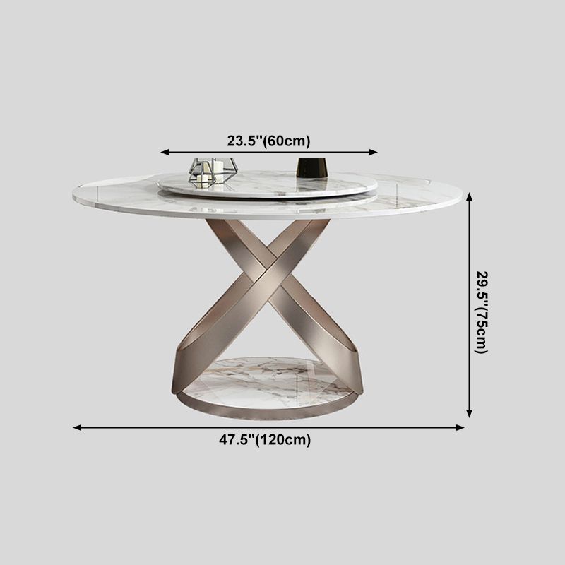 Glam Round Shape White Table Sintered Stone Standard Dining Table with Pedestal Base Clearhalo ' dining_table' 'Dining Tables & Seating' 'Dining Tables' 'furn' 'furn_dining_table' 'Furniture' 'furniture_dining_table' 'Kitchen & Dining Furniture' 'kitchen&dining_furn' 'kitchen' 'kitchen_dining_table' 1200x1200_63a4fccd-202b-4fe6-b0b8-3c6bfa4953e5