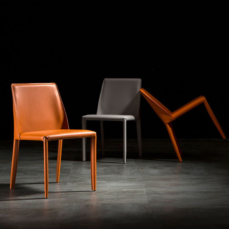 Sedie contemporanee sedie senza braccia per cucina con gambe metalliche