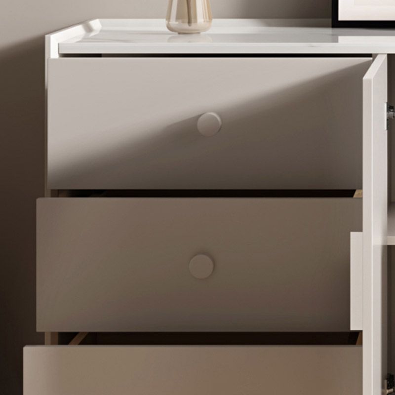 Buffet de restauration en pierre de crénza moderne et contemporain avec armoires et tiroirs