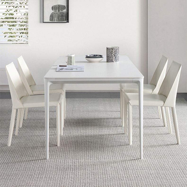 デザイナースタイルの焼結石トップダイニングセット長方形1/4/5/6/7ピースダイニングテーブルセット