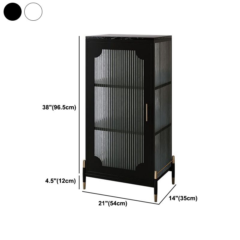 Glam Dining Server with Metal Legs Metallic Finish Sideboard with Glass Door Clearhalo 'buffet_sideboard' 'Buffets & Sideboards' 'furn' 'furn_buffet_sideboard' 'Furniture' 'Kitchen & Dining Furniture' 1200x1200_63a740bc-c01a-497c-b9a7-748be852509b