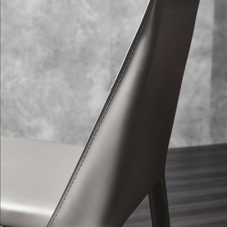 Designer Style Solid Back Chair Home Leather Matte Finish Dining Chair Clearhalo 'Dining Chairs' 'Dining Tables & Seating' 'dining_chair' 'furn' 'furn_dining_chair' 'Furniture' 'Kitchen & Dining Furniture' 1200x1200_63a82274-d399-43dd-8b23-eeeaa200b408