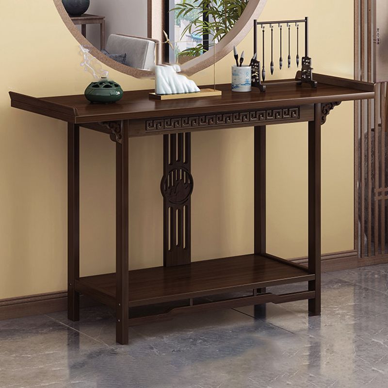 Wood Hall Console Table Mid Century Modern Rectangle End Table