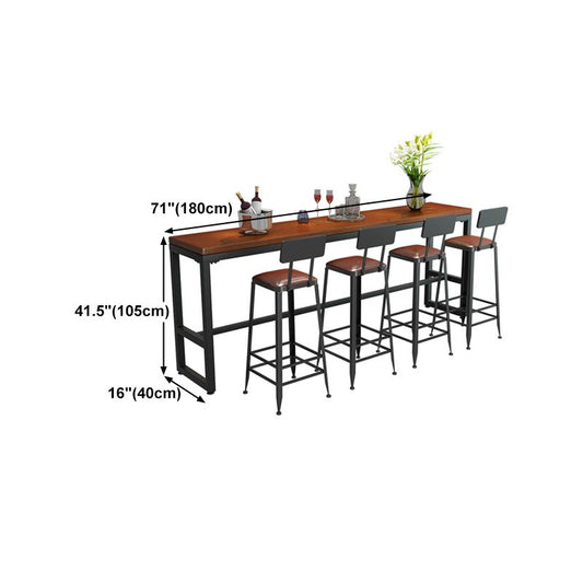 Pine Wood Bar Dining Table Industrial Bar Table with Trestle Base Clearhalo 'Bar Furniture' 'Bar Tables' 'bar_tables' 'furn' 'furn_bar_tables' 'Furniture' 'furniture_bar_tables' 'Kitchen & Dining Furniture' 1200x1200_63a95137-408a-4ec9-8e17-1d7ecc5f164a