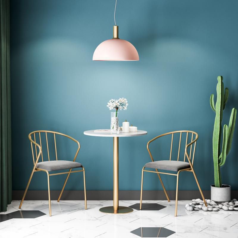 Glam Fintered Stone Dining Set Round 1/2/3/5 Pièces Pièces Ensemble de restauration pour un usage domestique