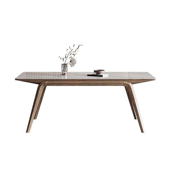 Mesa de comedor industrial Mesa de comedor rectangular de piedra en blanco