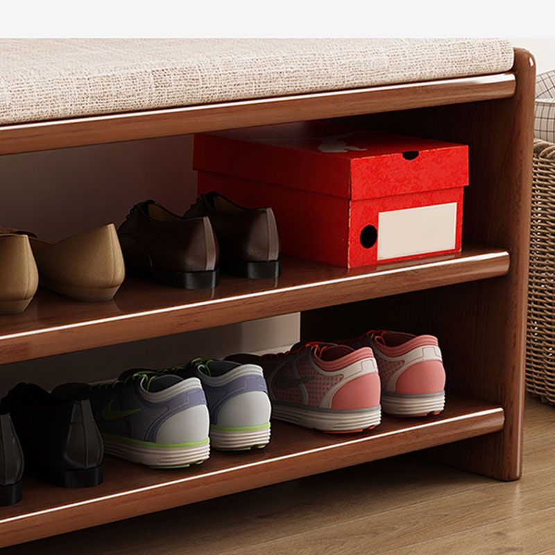 Banca di ingresso industriale da 11,7 pollici in panca in legno massiccio con imbottito