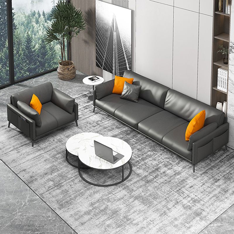 30.31" H Modern Square Arm Sofa With Tight Seat and Loose Back, Brown Clearhalo 'furn' 'furn_sofas' 'Furniture' 'furniture_sofas' 'kitchen' 'kitchen_sofas' 'Living Room Furniture' 'Sofa' 'sofas' 1200x1200_63ad486b-e0d7-4e7b-bb33-615bc5eb4890