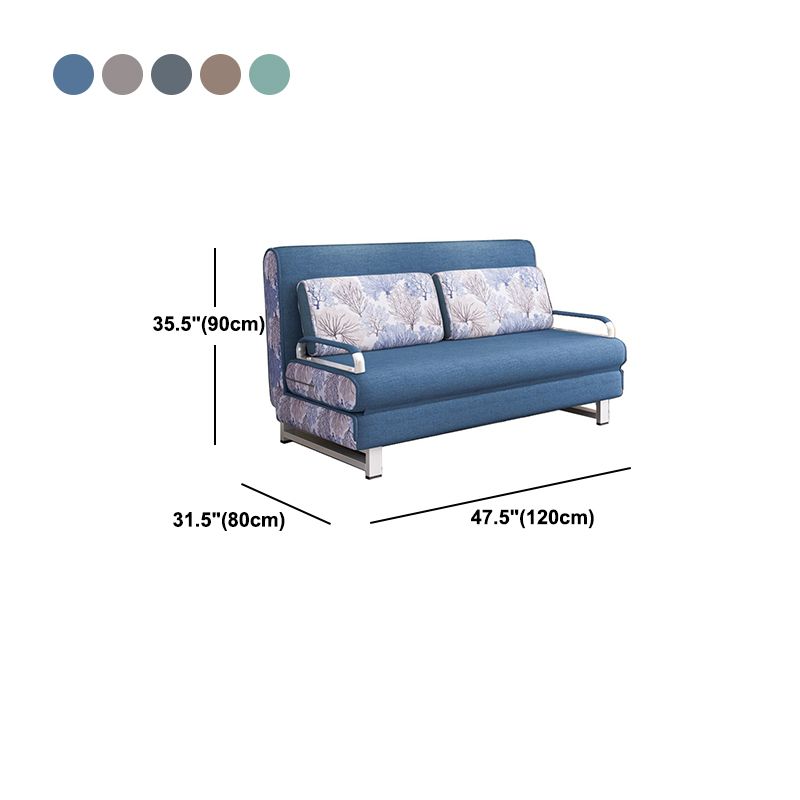 Cotton Blend Contemporary Sofa Bed Square Arm Convertible Sofa