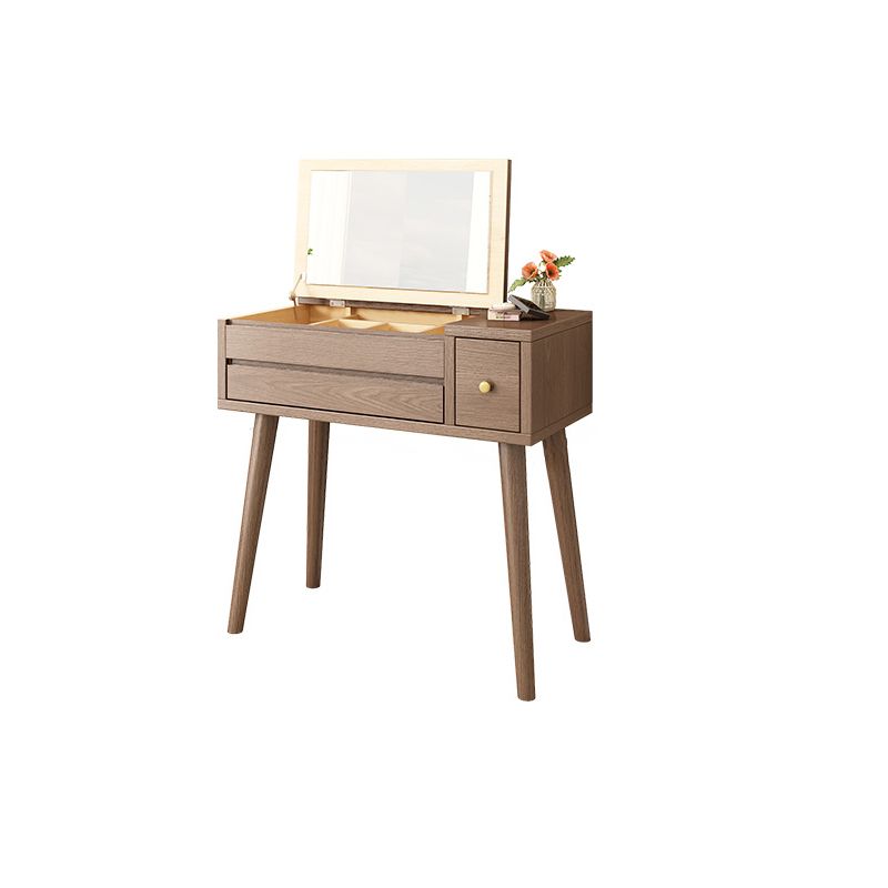 Scrivania in legno massello scrivania da remoto set di vanità per trucco specchio con cassetto