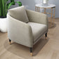 Linen 25.19" Wide Barrel Chair Arms Included Chair with Basic Four Leg