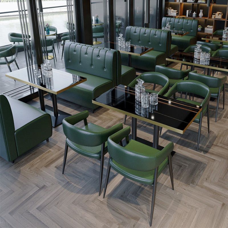 緑の現代的なオープンバックダイニングチェア布張りダイニングチェア