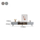 Console TV contemporanea, supporto TV in finto legno con 2 cassetti