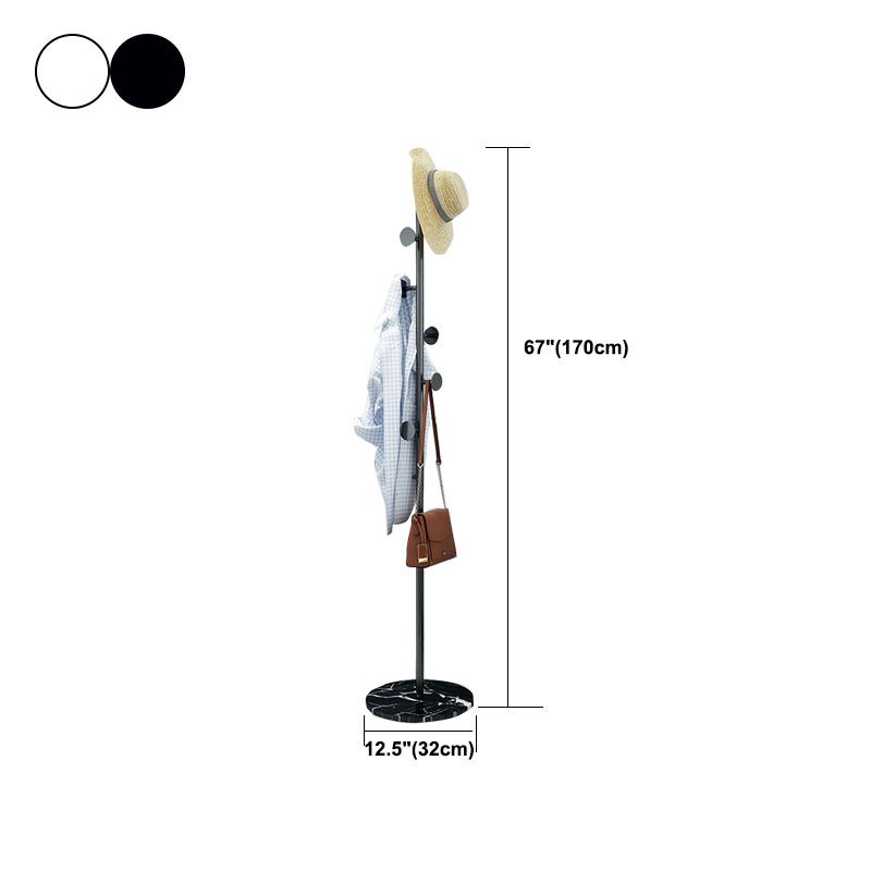 Moderno Entry Hall Tree Metal Free Standing 7 Ganchs Rack