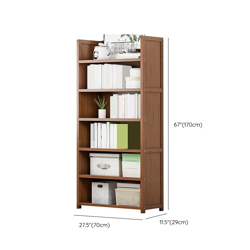 Contemporary Closed Back Bookcase Standard Engineered Wood Bookshelf