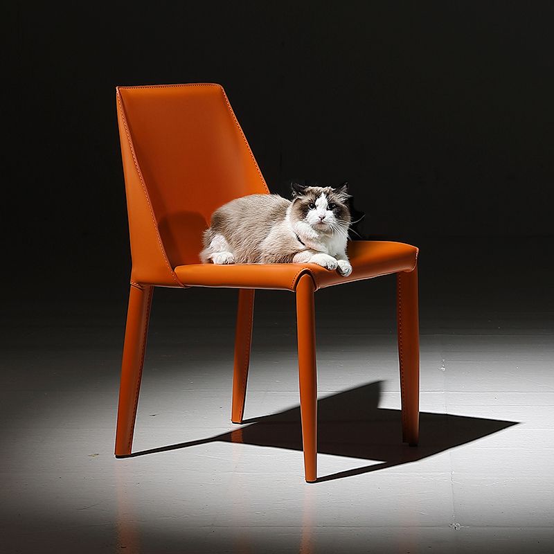 Metal Contemporary Dining Side Chair Dining Room Armless Solid Back Chair Clearhalo ' kitchen&dining_furn' 'Dining Chairs' 'Dining Tables & Seating' 'dining_chair' 'furn' 'furn_dining_chair' 'Furniture' 'furniture_dining_chair' 'Kitchen & Dining Furniture' 'kitchen' 1200x1200_63b488e2-77bd-4cf6-844c-c4ef77bed49e