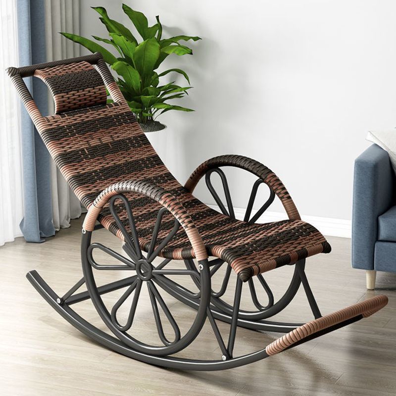 Modern Rattan Rocking Chair Woven Rope Rocker Chair for Drawing Room ...