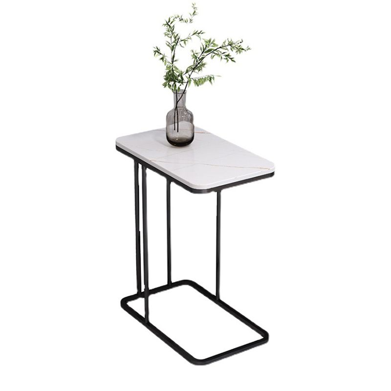 Mid-Century Modern Stone End Table 23.62" H Rectangular Frame Side Table Clearhalo 'Coffee & Accent Tables' 'End & Side Tables' 'end_side_table' 'end_side_tables' 'furn' 'furn_end_side_tables' 'Furniture' 'furniture_end_side_table' 'Living Room Furniture' 1200x1200_63bbc19b-79c4-4aa0-a974-cdb6ceb6f9a8