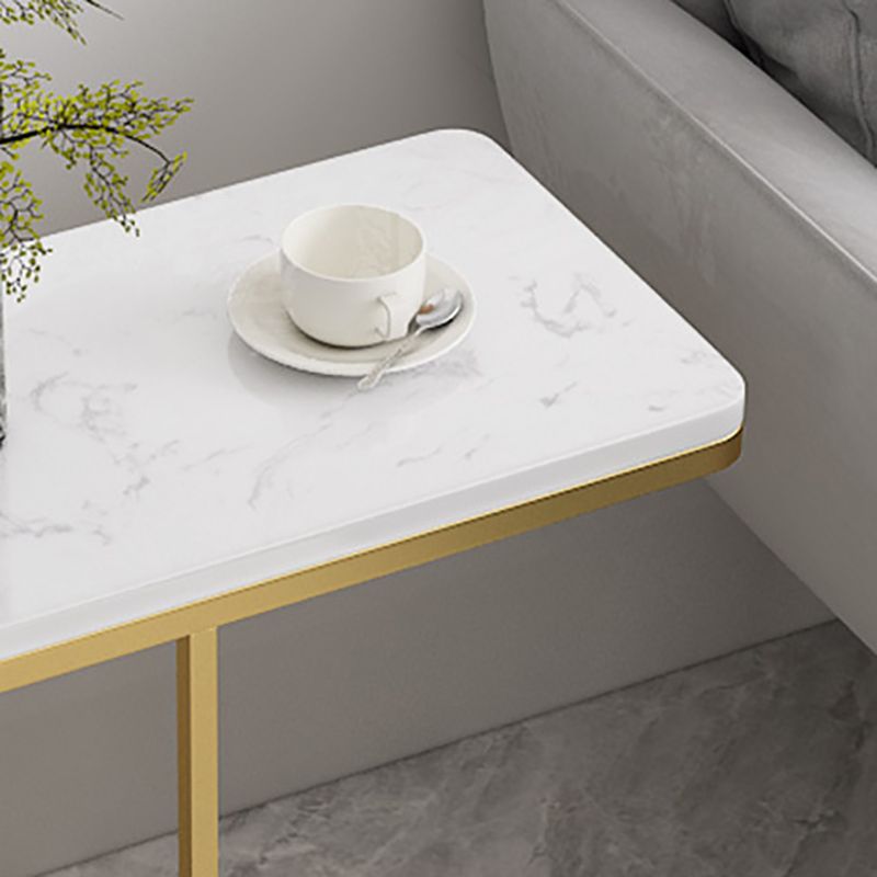 Mesa lateral C de mediados de siglo C pizarra/mesa de extremo rectangular de metal superior