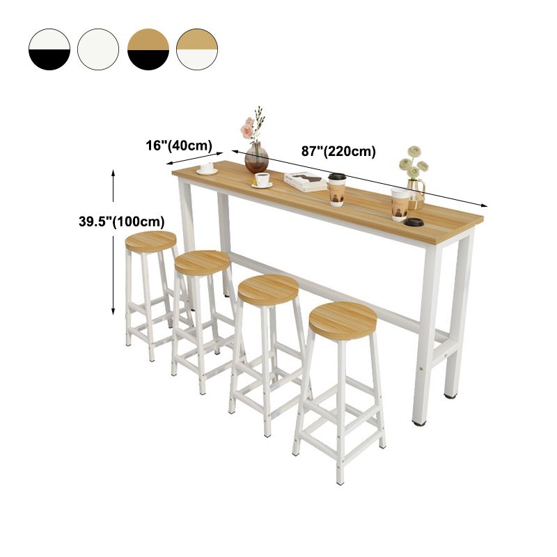 Contemporary Bar Table Rectangle Bar Dining Table with Trestle Base Clearhalo 'Bar Furniture' 'Bar Tables' 'bar_tables' 'furn' 'furn_bar_tables' 'Furniture' 'furniture_bar_tables' 'Kitchen & Dining Furniture' 1200x1200_63bd77a8-e3e5-475a-91cd-7302243a32ae