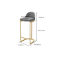 Upholstered Dining Stool Bucket Bar Stool with Gold Metal Base