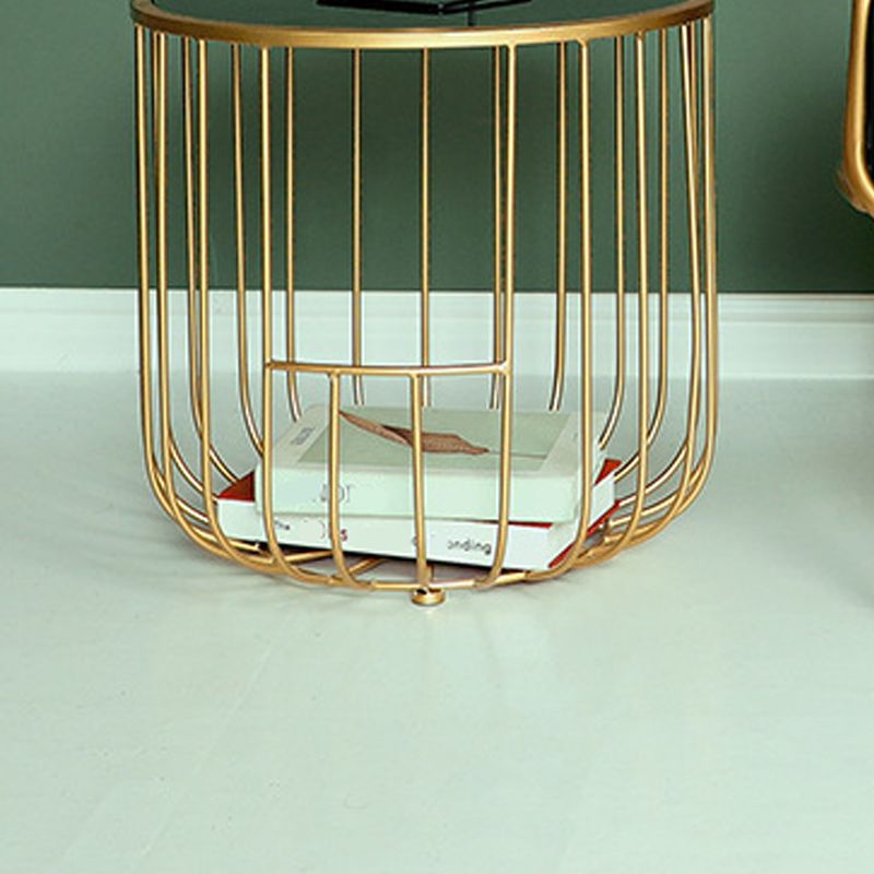 Contemporary Round Top Cocktail Table with Frame Base in Iron Clearhalo 'Coffee & Accent Tables' 'Coffee Tables' 'coffee_tables' 'furn' 'furn_coffee_tables' 'Furniture' 'Living Room Furniture' 1200x1200_63be57d2-9dee-416e-a2d1-315ea7513fbe