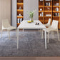 Modern Rectangle Dining Table Sintered Stone Dining Table with 4 White Legs for Home Kitchen Dinner Clearhalo ' dining_table' 'Dining Tables & Seating' 'Dining Tables' 'Furniture' 'furniture_dining_table' 'Kitchen & Dining Furniture' 'kitchen&dining_furn' 'kitchen' 'kitchen_dining_table' 1200x1200_63c0c212-2c81-4a17-98b8-9f70eea418a4