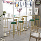 Low Back Upholstered Dining Stools Round Armless Bar Stools with Footrest