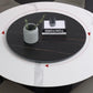 Metal Pedestal Dining Table Glam Dining Table with Turntable for Kitchen