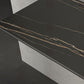 Modern Rectangular Console Table Stone Console Sofa Table in Grey/Black