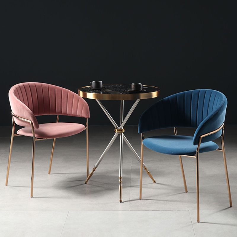 Sedia da pranzo glam a casa cucina in velluto imbottito sedia a braccio posteriore