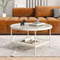 Glass Round Coffee Table 4 Legs Base Type Nesting Cocktail Table Clearhalo 'Coffee & Accent Tables' 'Coffee Tables' 'coffee_tables' 'furn' 'furn_coffee_tables' 'Furniture' 'Living Room Furniture' 1200x1200_63c28dc9-159e-4c9b-aaf6-822b155d12ae