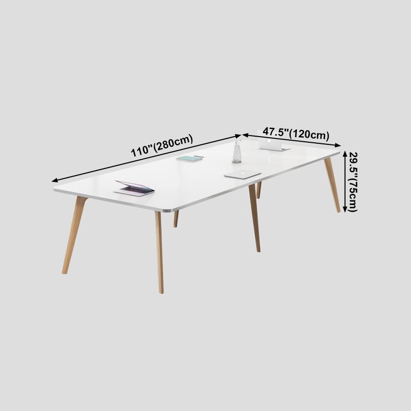 Manufactured Wood Contemporary Rectangle Table White Wood Top Table with 4 Legs Clearhalo ' dining_table' 'Dining Tables & Seating' 'Dining Tables' 'furn' 'furn_dining_table' 'Furniture' 'furniture_dining_table' 'Kitchen & Dining Furniture' 'kitchen&dining_furn' 'kitchen' 'kitchen_dining_table' 1200x1200_63c2ae1f-7ff3-4ba0-8e2e-09029838a054