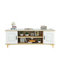 Console TV in legno moderno Console Open Storage TV con 2 porte, 12 "D x 17" H
