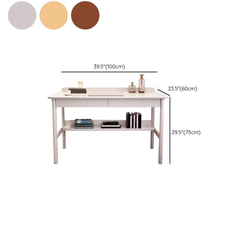 Rechthoekig gevormde kantoortafel Wood Writing Desk in wit/bruin/natuurlijk