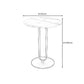 Modern 21.6' Tall Mental Pedestal Side Table Faux Marble Round Top End Table