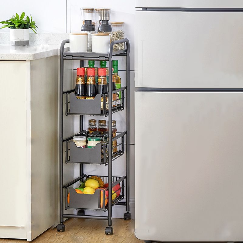 9.5"L x 14"W x 33.5"H Home Dining Metal Prep Table with Basket Open Storage Prep Table