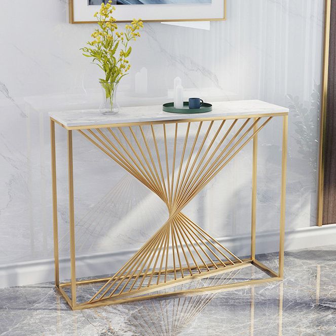 Tavolo accento console glam antico tavolo da console rettangolo in marmo