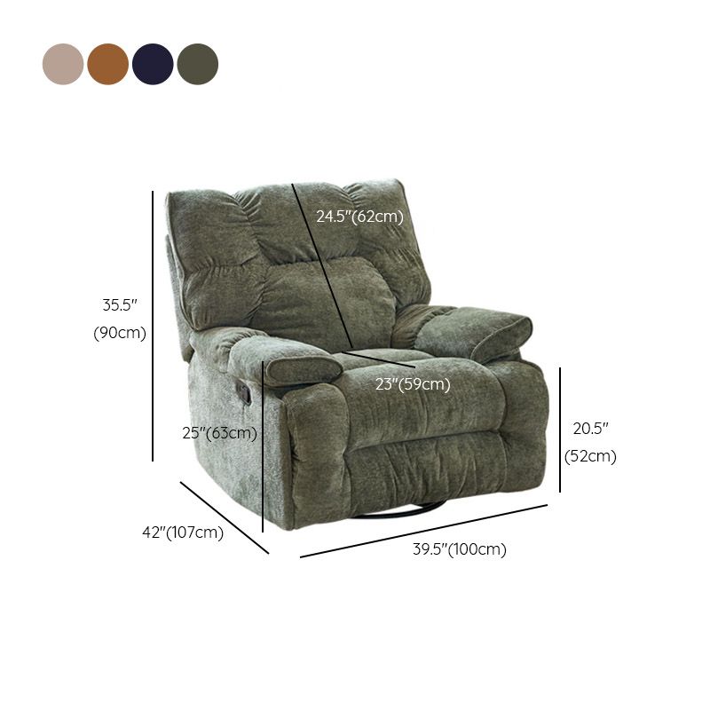 Swivel Rocker Standard Recliner Solid Color Manual-Handle Recliner Chair Clearhalo 'Chairs & Seating' 'furn' 'furn_recliners' 'Furniture' 'Living Room Furniture' 'Recliners' 1200x1200_63c69396-57b9-4791-a246-ff8592a56484