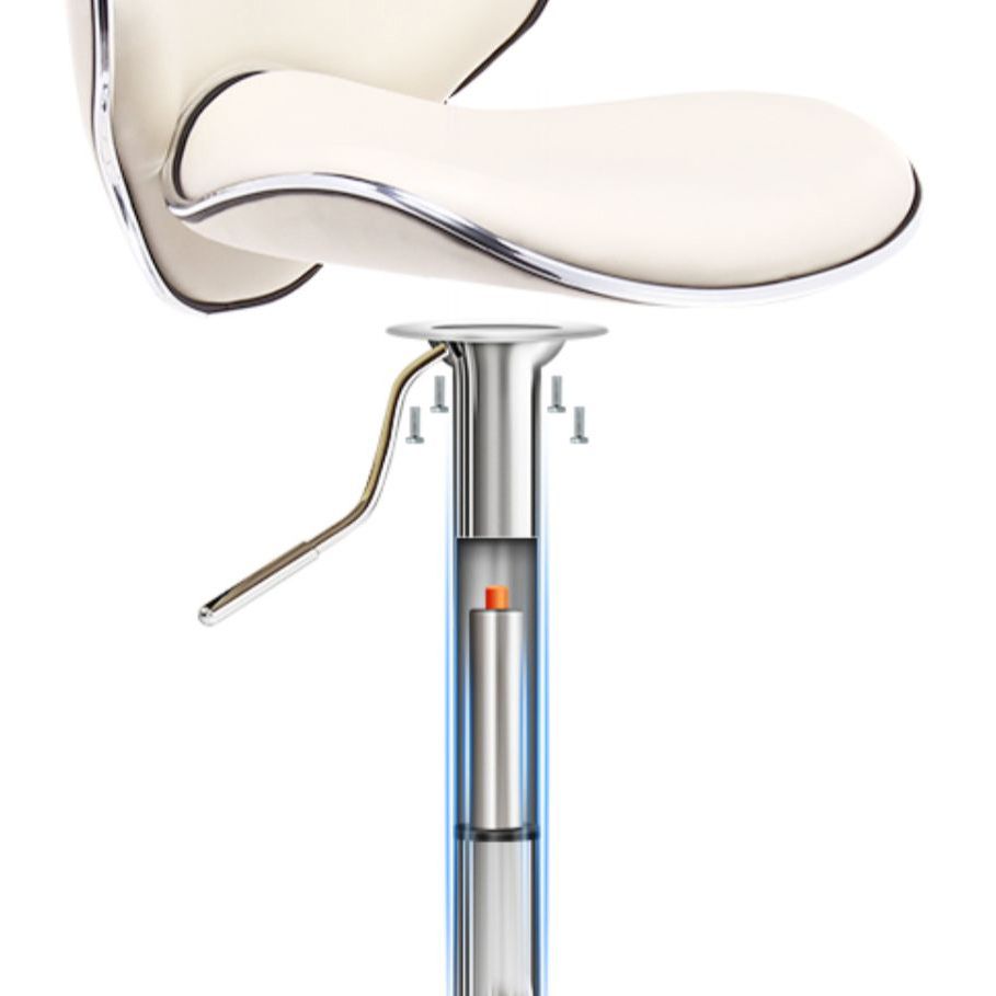 スカンジナビアのメタルバースツールローバックレザー調整可能なバースツールマット仕上げ