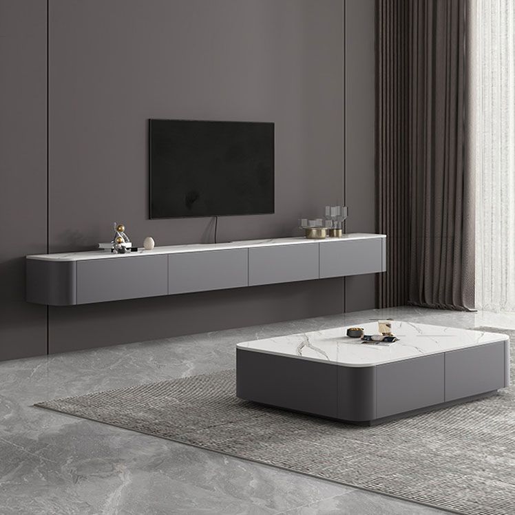 Stone TV Media Console Contemporary Media Console with Drawers Clearhalo 'furn' 'furn_tv_stands_entertainment_centers' 'Furniture' 'Living Room Furniture' 'TV Stands & Entertainment Centers' 'TV Stands & Media Storage Furniture' 'tv_stands_entertainment_centers' 1200x1200_63c71a23-7991-4510-885e-ddc93106b79f