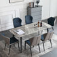 Industrial Rectangle Dining Table Gray Stone Top Dinette Table with Metal Legs Clearhalo 'Dining Tables & Seating' 'Dining Tables' 'dining_table' 'furn' 'furn_dining_table' 'Furniture' 'Kitchen & Dining Furniture' 1200x1200_63c7a09e-ebcd-4dc3-bbff-eed01568b9f0