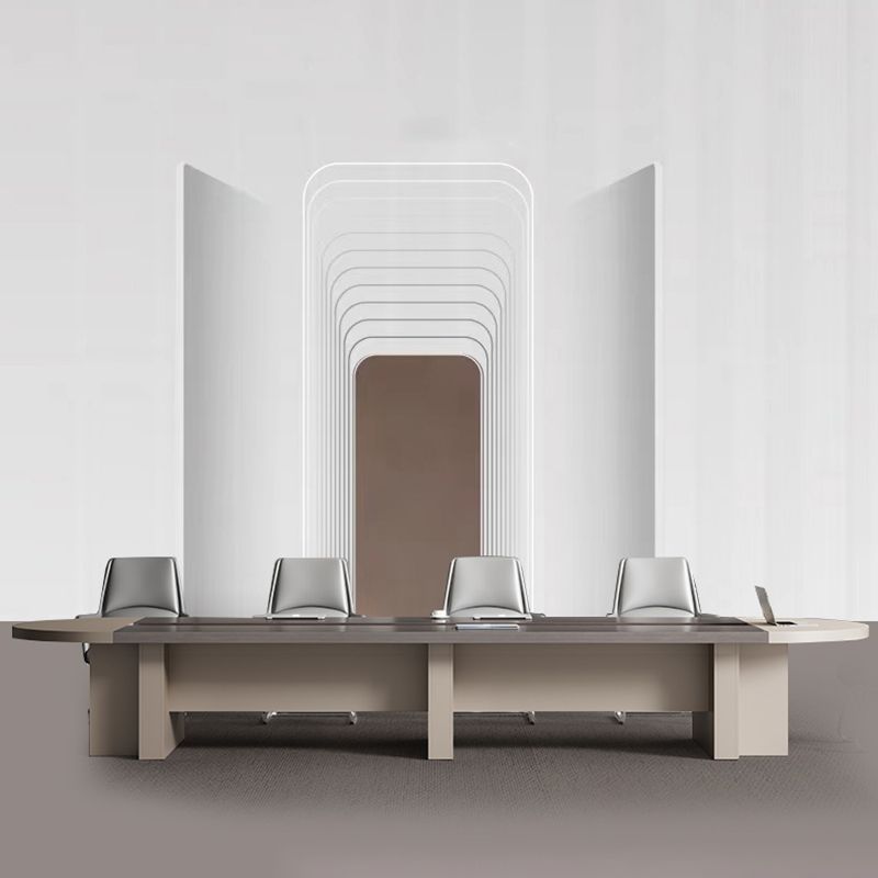 Contemporary Executive Desk Office Oval Executive Desk with Hutch Clearhalo 'furn' 'furn_office_desk' 'Furniture' 'Office Desks' 'Office Furniture' 'office_desk' 1200x1200_63c8229e-9fd6-4f6d-8c71-abc7d1d341e1