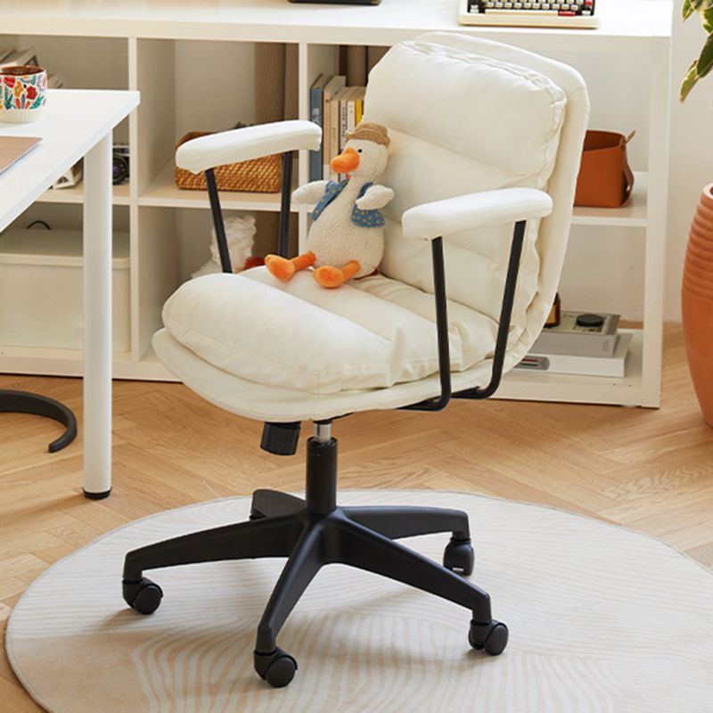 Modern Padded Arms Office Chair Leather Tilt Mechanism No Distressing Ergonomic Desk Chair