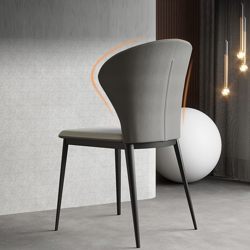 Sedie da pranzo industriali senza braccia black gambe sedia laterale di Wingback