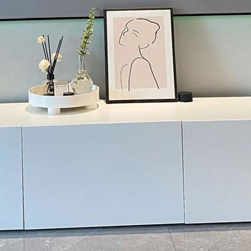 Modern White TV Console Contemporary TV Stand with Drawers for Living Room