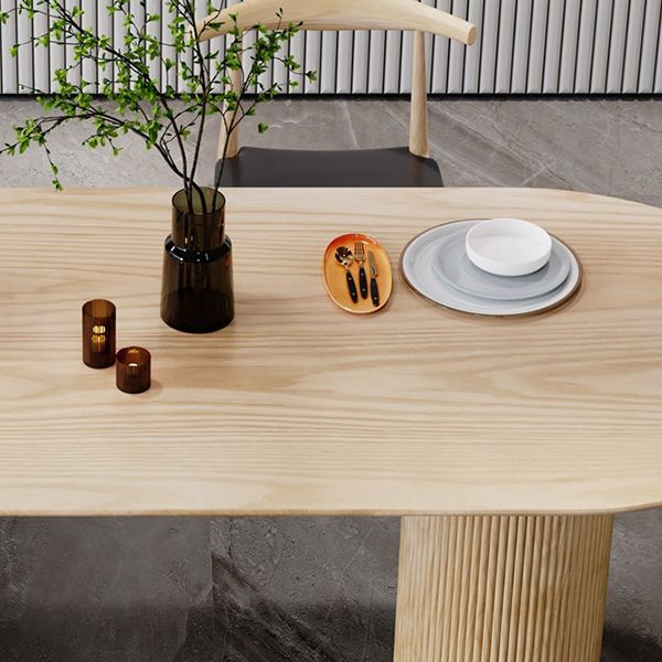 Contemporary Free Form Dining Table Solid Wood Dining Table for Kitchen
