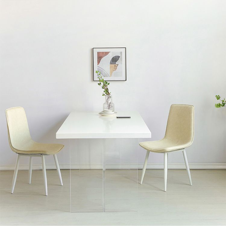 Wood Top Dining Table Double Pedestal Table for Home Kitchen Dinner