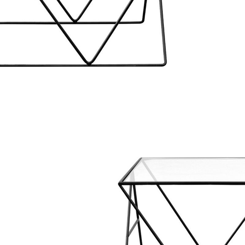 Table basse avec plateau en verre, moderne, Simple, rectangulaire, claire, avec cadre