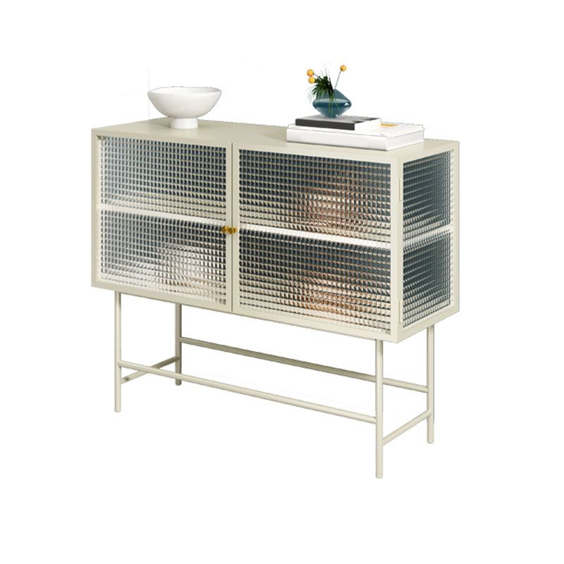 Sideboard di vetro con 2 porte a buffet in metallo contemporaneo con 2 porte
